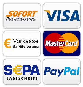 Bei tulago Wohnkultur können Sie mit Kreditkarte, Vorrauskasse, Bankeinzug und Paypal bezahlen