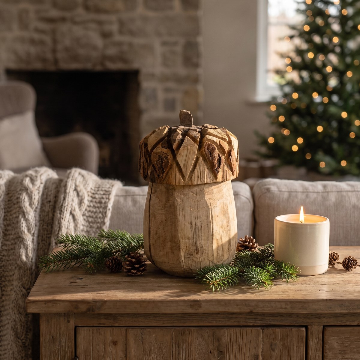 Eichel Holz natur