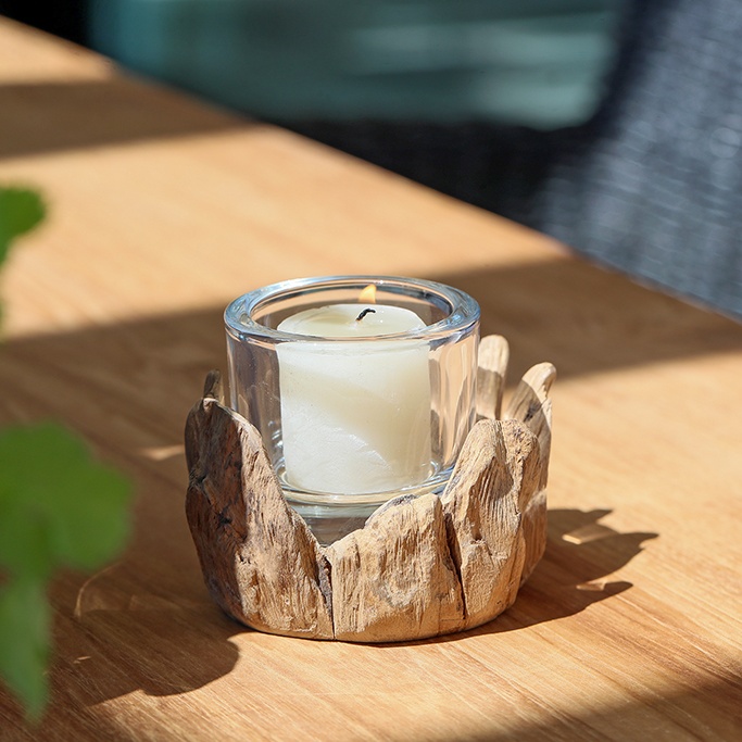 Windlicht Teak
