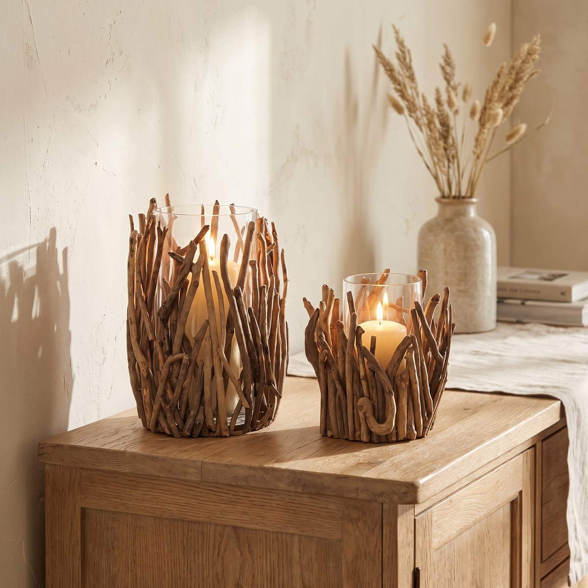 WMG Windlicht Driftholz Zong aus Treibholz & Glas